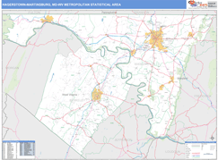 Hagerstown-Martinsburg Metro Area Digital Map Basic Style